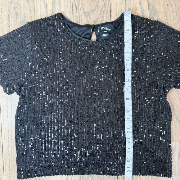 Art Class Girls’ Boxy Black Sequin Kids Crop Length Top Size Large 10/12 - Picture 6 of 11